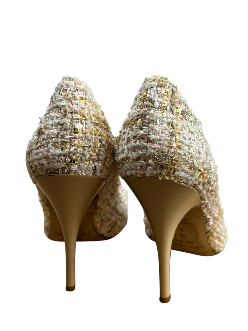 Kate Spade New York heels Stiletto pointed toe pump tweed patent leather Sz 7.5B